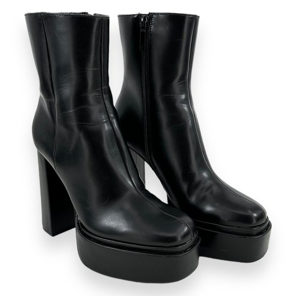 Zara Shoes - Zara Black Leather Platform Boots